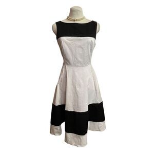 Kate Spade Fit & Flare Black and White Cocktail Dress Size 6